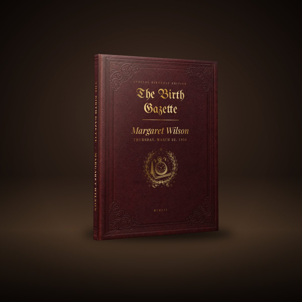The Classic edition: a burgundy hardcover with gold-tone lettering and the name on the cover and spine
